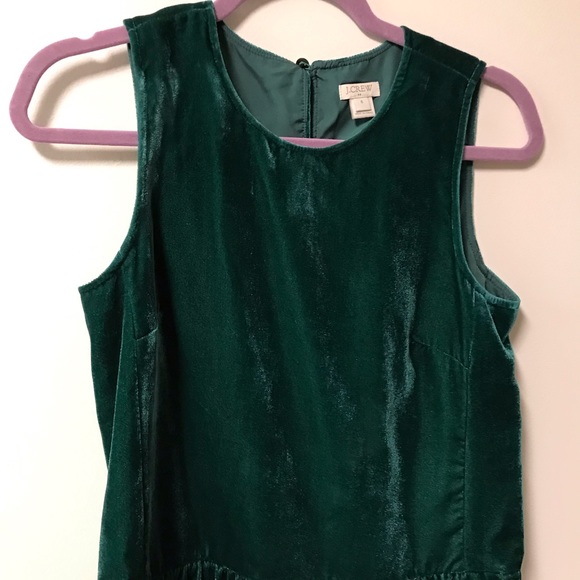 J.Crew Green Velvet peplum top - Picture 1 of 4